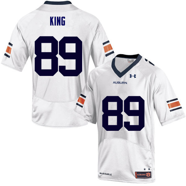 Men's Auburn Tigers #89 Griffin King White College Stitched Football Jersey